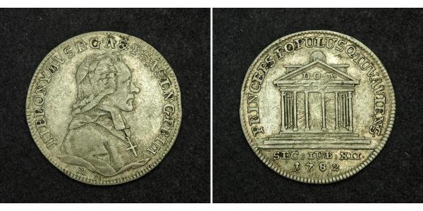 1 Ducat Salzburgo Oro Hieronymus von Colloredo (1732 - 1812)