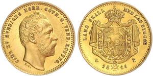 1 Ducat Svezia Oro Carlo XV di Svezia (1826 - 1872)