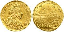 1 Ducat Denmark-Norway (1536-1814) 金 克里斯蒂安五世 (1646 -1699)