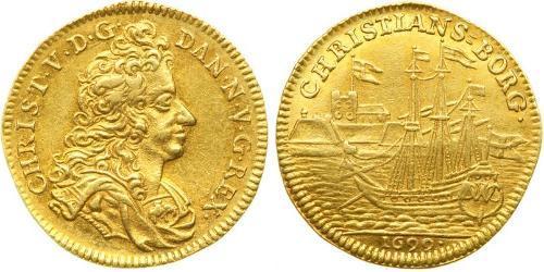 1 Ducat Denmark-Norway (1536-1814) 金 克里斯蒂安五世 (1646 -1699)