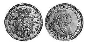 1 Ducat Principality of Anhalt-Zerbst (1544 - 1796) 金 John Louis II, Prince of Anhalt-Zerbst (1688 – 1746)