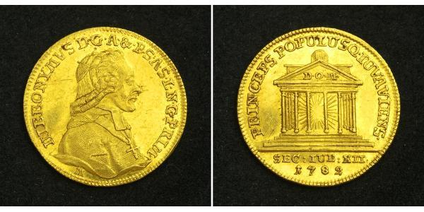 1 Ducat Salzburg 金 Count Hieronymus von Colloredo (1732 - 1812)