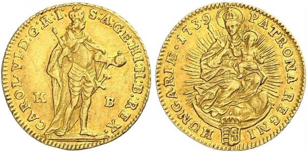 1 Ducat 匈牙利 金 查理六世 (神圣罗马帝国) (1685 - 1740)