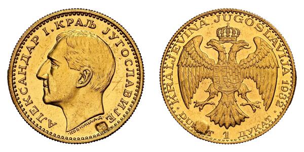 1 Ducat 南斯拉夫王國 (1918 - 1943) 金 亞歷山大一世 (南斯拉夫) (1888 - 1934)