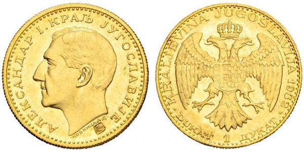 1 Ducat 南斯拉夫王國 (1918 - 1943) 金 亞歷山大一世 (南斯拉夫) (1888 - 1934)