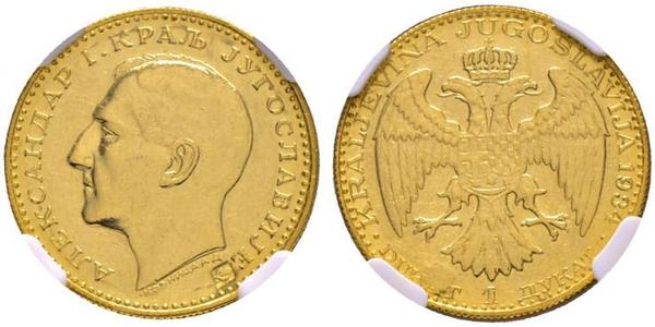 1 Ducat 南斯拉夫王國 (1918 - 1943) 金 亞歷山大一世 (南斯拉夫) (1888 - 1934)