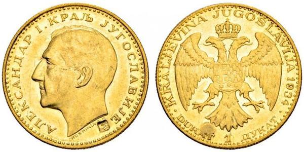1 Ducat 南斯拉夫王國 (1918 - 1943) 金 亞歷山大一世 (南斯拉夫) (1888 - 1934)