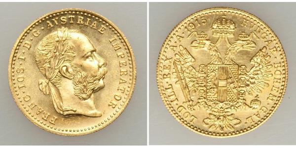 1 Ducat 奥匈帝国 (1867 - 1918) 金 弗朗茨·约瑟夫一世 (1830 - 1916)