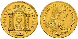 1 Ducat 奥格斯堡 (1276 - 1803 Augsburg) 金 约瑟夫二世 (神圣罗马帝国) (1741 - 1790)