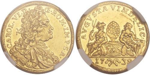 1 Ducat 奥格斯堡 (1276 - 1803 Augsburg) 金 查理六世 (神圣罗马帝国) (1685 - 1740)