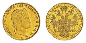 1 Ducat 奧地利帝國 (1804 - 1867) 金 Ferdinand I of Austria (1793 - 1875)
