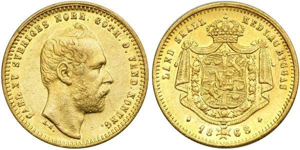 1 Ducat 瑞典 金 卡爾十五世 (1826 - 1872)