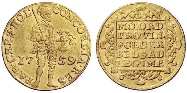 1 Ducat 荷蘭共和國 (1581 - 1795) 金 