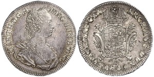 1 Ducaton Austrian Netherlands (1713-1795) Argent Maria Theresa of Austria (1717 - 1780)