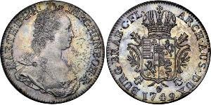 1 Ducaton Austrian Netherlands (1713-1795) 銀 玛丽亚·特蕾西亚 (1717 - 1780)