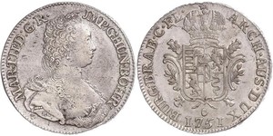 1 Ducaton Austrian Netherlands (1713-1795) 銀 玛丽亚·特蕾西亚 (1717 - 1780)