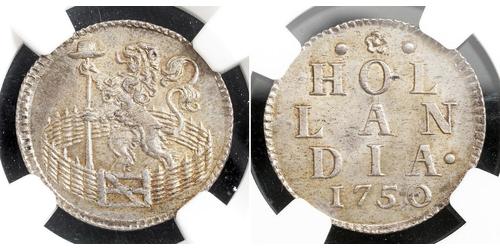 1 Duit Niederlande Silber 