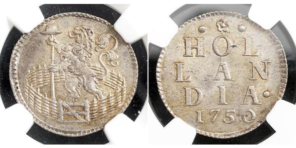 1 Duit Netherlands Silver 
