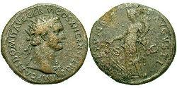 1 Dupondio Impero romano (27BC-395) Bronzo Domiziano (51-96)