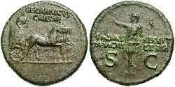 1 Dupondio Impero romano (27BC-395) Oricalco Germanico (15 BC-19AD) 