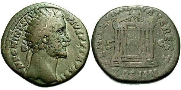 1 Dupondius 羅馬帝國 青铜 Antoninus Pius  (86-161)