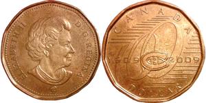 1 Dólar Canadá Bronce Isabel II (1926-2022)