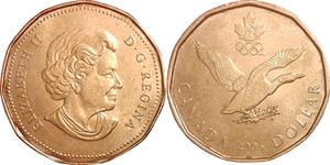 1 Dólar Canadá Bronce Isabel II (1926-2022)