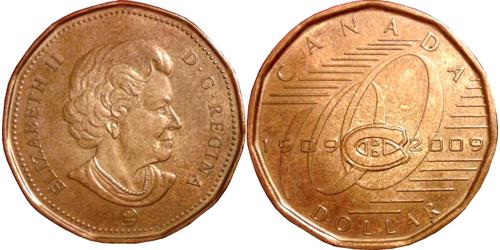 1 Dólar Canadá Bronce Isabel II (1926-2022)