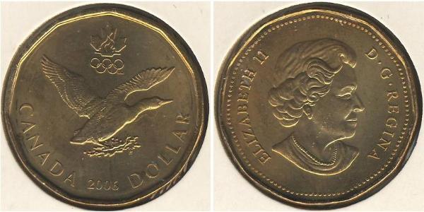 1 Dólar Canadá Bronce Isabel II (1926-2022)