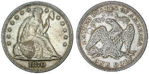 1 Dólar Estados Unidos de América (1776 - ) Cobre/Plata 