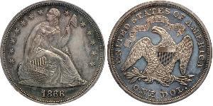 1 Dólar Estados Unidos de América (1776 - ) Cobre/Plata 