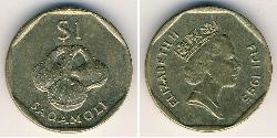 1 Dólar Fiyi Latón Isabel II (1926-2022)