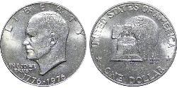 1 Dólar Estados Unidos de América (1776 - ) Níquel/Cobre Dwight D. Eisenhower (1890-1969)