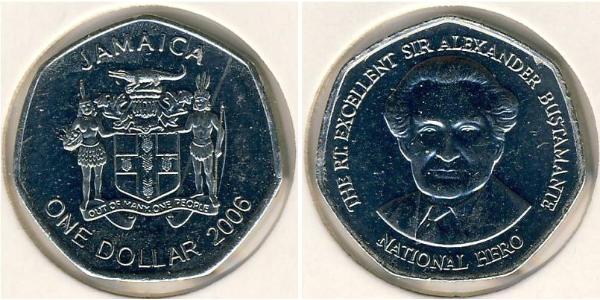 1 Dólar Jamaica (1962 - ) Níquel/Cobre 