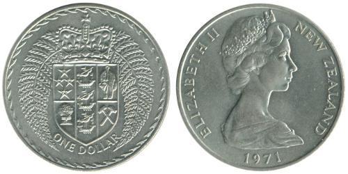 1 Dólar Nueva Zelanda Níquel/Cobre Isabel II (1926-2022)