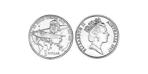 1 Dólar Australia (1939 - ) Níquel/Cobre/Aluminio Isabel II (1926-2022)