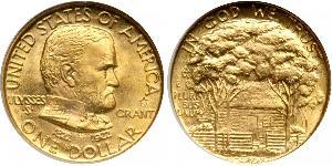 1 Dólar Estados Unidos de América (1776 - ) Oro Ulysses S. Grant (1822-1885)