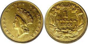 1 Dólar Estados Unidos de América (1776 - ) Oro 