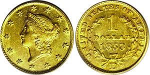 1 Dólar Estados Unidos de América (1776 - ) Oro 