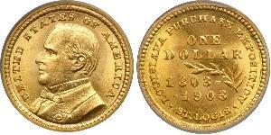 1 Dólar Estados Unidos de América (1776 - ) Oro William McKinley, Jr. (1843 - 1901)