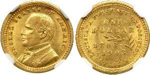 1 Dólar Estados Unidos de América (1776 - ) Oro William McKinley, Jr. (1843 - 1901)