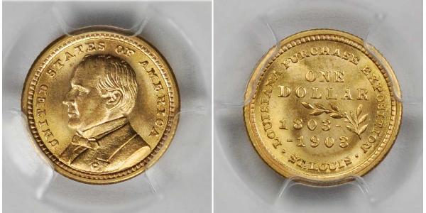 1 Dólar Estados Unidos de América (1776 - ) Oro William McKinley, Jr. (1843 - 1901)