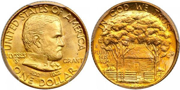 1 Dólar Estados Unidos de América (1776 - ) Oro Ulysses S. Grant (1822-1885)