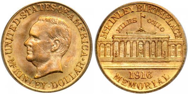 1 Dólar Estados Unidos de América (1776 - ) Oro William McKinley, Jr. (1843 - 1901)