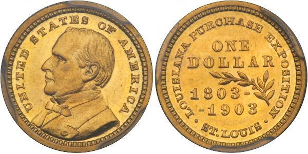1 Dólar Estados Unidos de América (1776 - ) Oro William McKinley, Jr. (1843 - 1901)