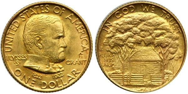 1 Dólar Estados Unidos de América (1776 - ) Oro Ulysses S. Grant (1822-1885)