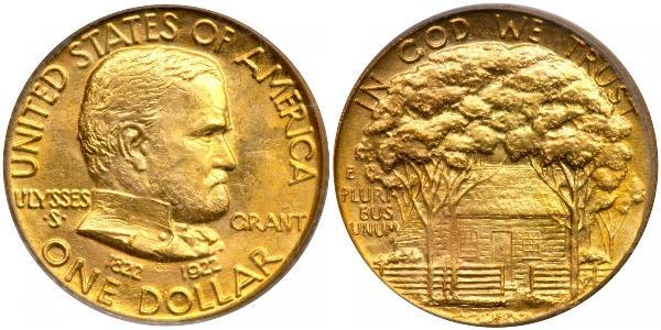 1 Dólar Estados Unidos de América (1776 - ) Oro Ulysses S. Grant (1822-1885)
