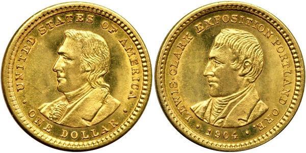 1 Dólar Estados Unidos de América (1776 - ) Oro 