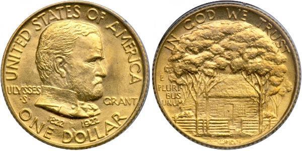 1 Dólar Estados Unidos de América (1776 - ) Oro Ulysses S. Grant (1822-1885)