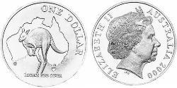 1 Dólar Australia (1939 - ) Plata Isabel II (1926-2022)